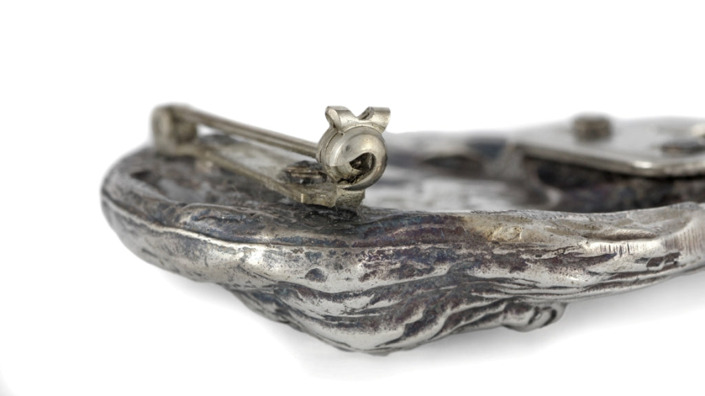 Bouvier des Flandres, Flanders Cattle Dog - brooch with a clip, holder for a start number, silver-plated dog show pin from the Art-Dog brand