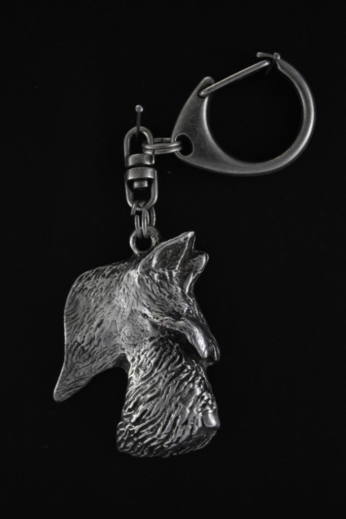 Scottish terrier, Aberdeen Terrier, Scottie, Aberdeenie - Silver-plated key ring with dog, handbag decoration, backpack pendant by Art-Dog brand