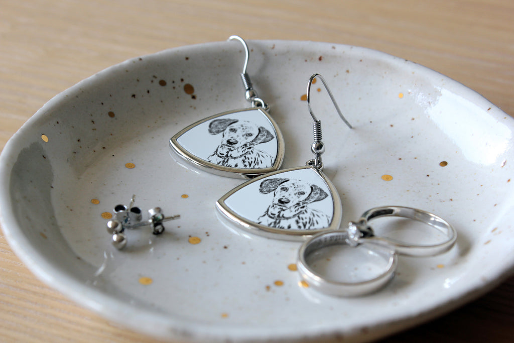 Dalmatian, Carriage Dog, Spotted Coach Dog - dog earrings, hanging earrings with a picture, personalized jewelry with Art-Dog brand print