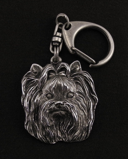 Yorkshire Terrier, Yorkie I - Silver-plated key ring with dog, handbag decoration, backpack pendant by Art-Dog brand