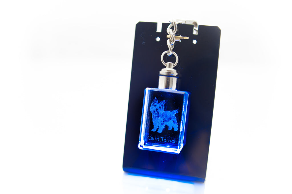 Cairn Terrier - Crystal key ring with dog photo, illuminated key ring, unique gift by Art-Dog brand