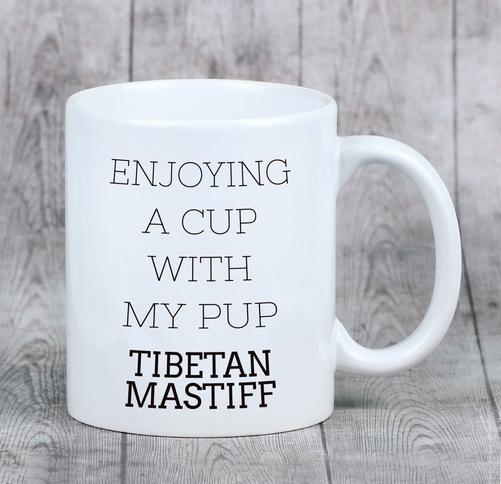 Tibetan Mastiff, Do khyi - cup with a geometric dog image and the inscription Art-Dog