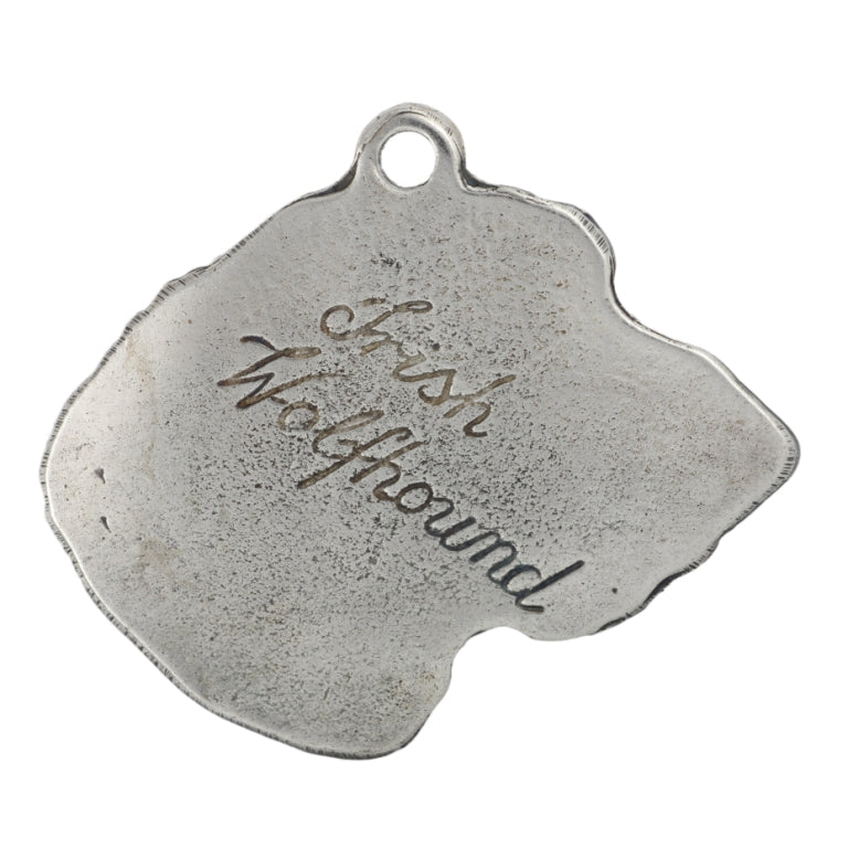 Irish Wolfhound I - Silver-plated key ring with a dog in a gift box, handbag decoration, backpack pendant by Art-Dog brand