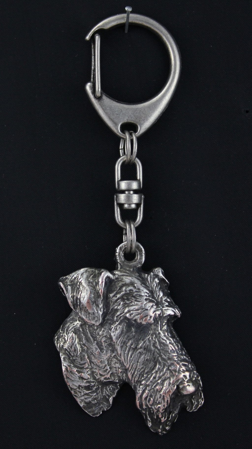 Airedale Terrier, Bingley Terrier - Silver-plated key ring with dog, handbag decoration, backpack pendant by Art-Dog brand