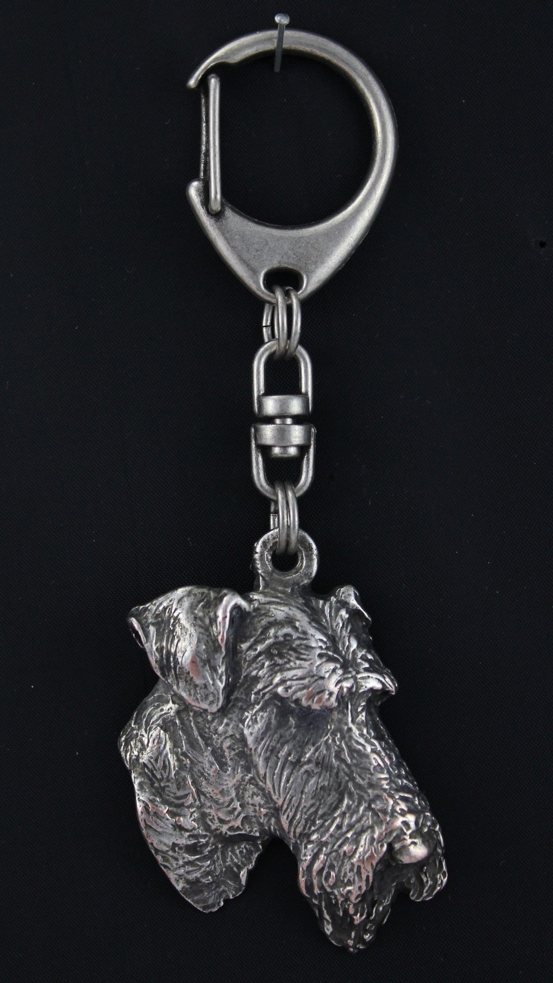 Airedale Terrier, Bingley Terrier - Silver-plated key ring with dog, handbag decoration, backpack pendant by Art-Dog brand