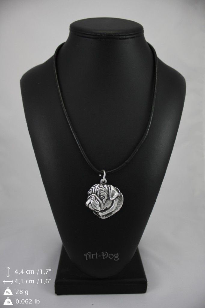 Pug I - Dog necklace in gift box, silver-plated locket for dog fan, striking pendant by Art-Dog brand