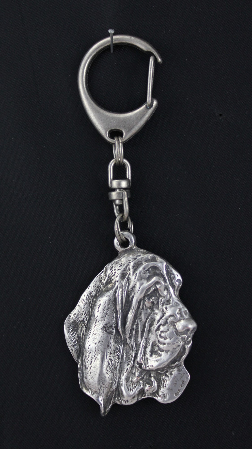 Basset Hound III - Silver-plated key ring with dog, handbag decoration, backpack pendant by Art-Dog brand