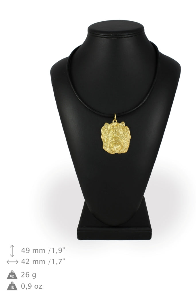 Yorkshire Terrier, Yorkie I - keychain and necklace with a dog in a box, high-quality gold-plated product, Art-Dog brand