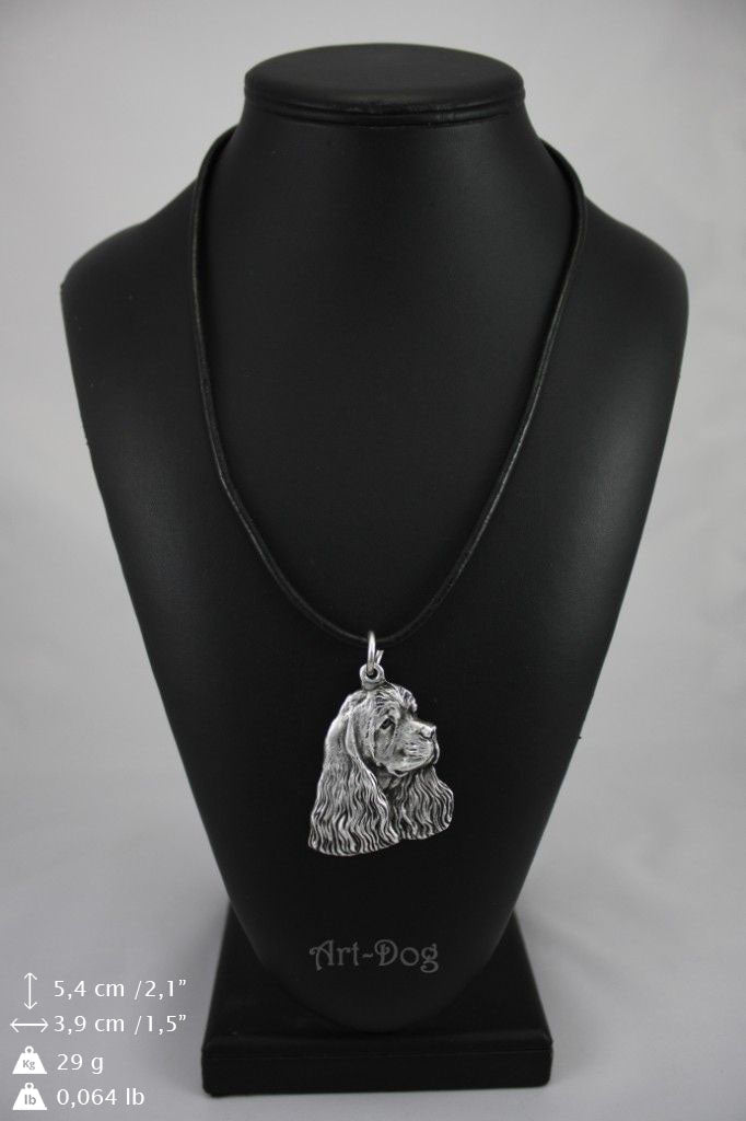 American Cocker Spaniel, Merry Cocker - Dog necklace in gift box, silver-plated locket for dog fan, striking pendant by Art-Dog brand