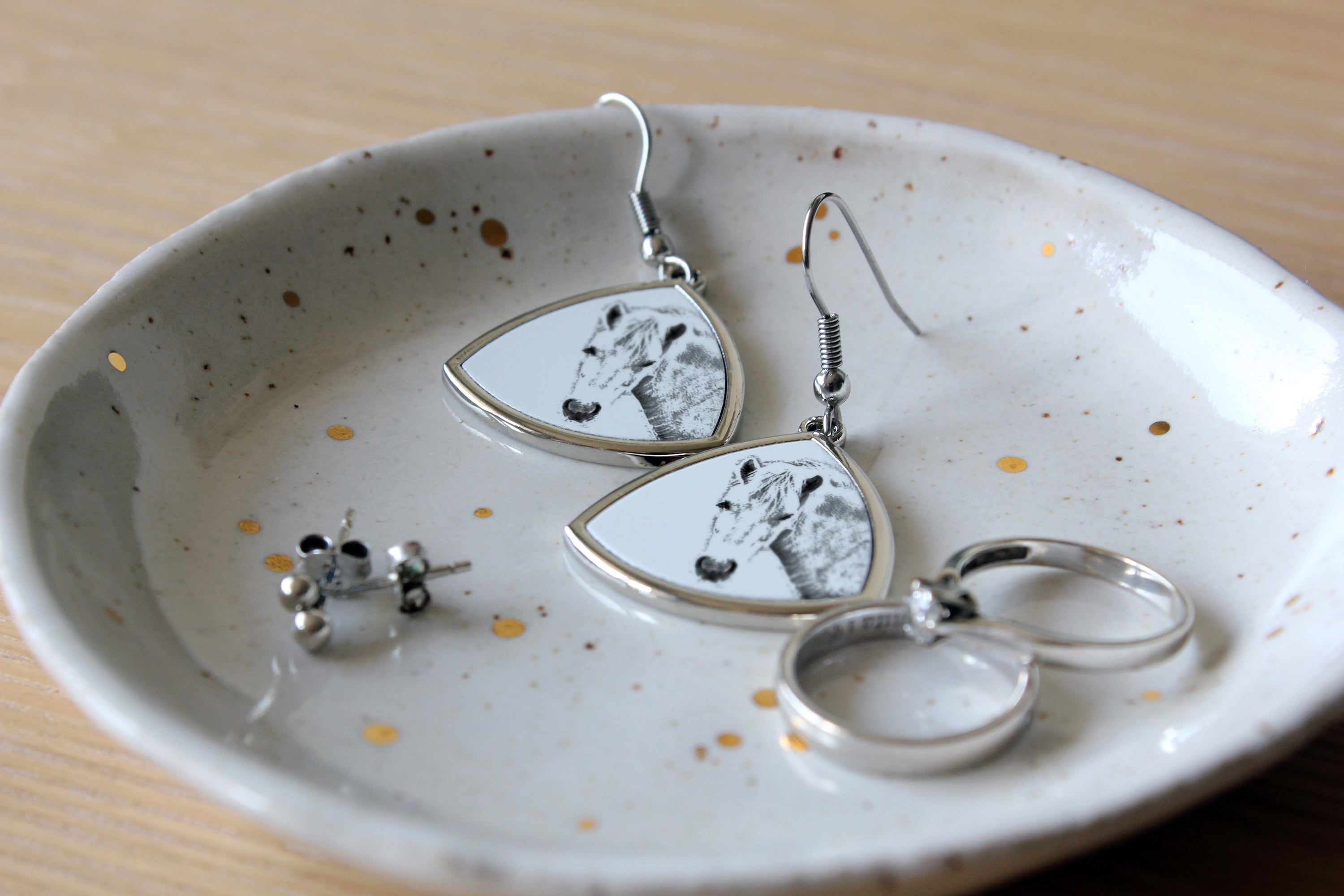 Fjord Horse - earrings with a horse, hanging earrings with a picture, personalized jewelry with Art-Dog brand print