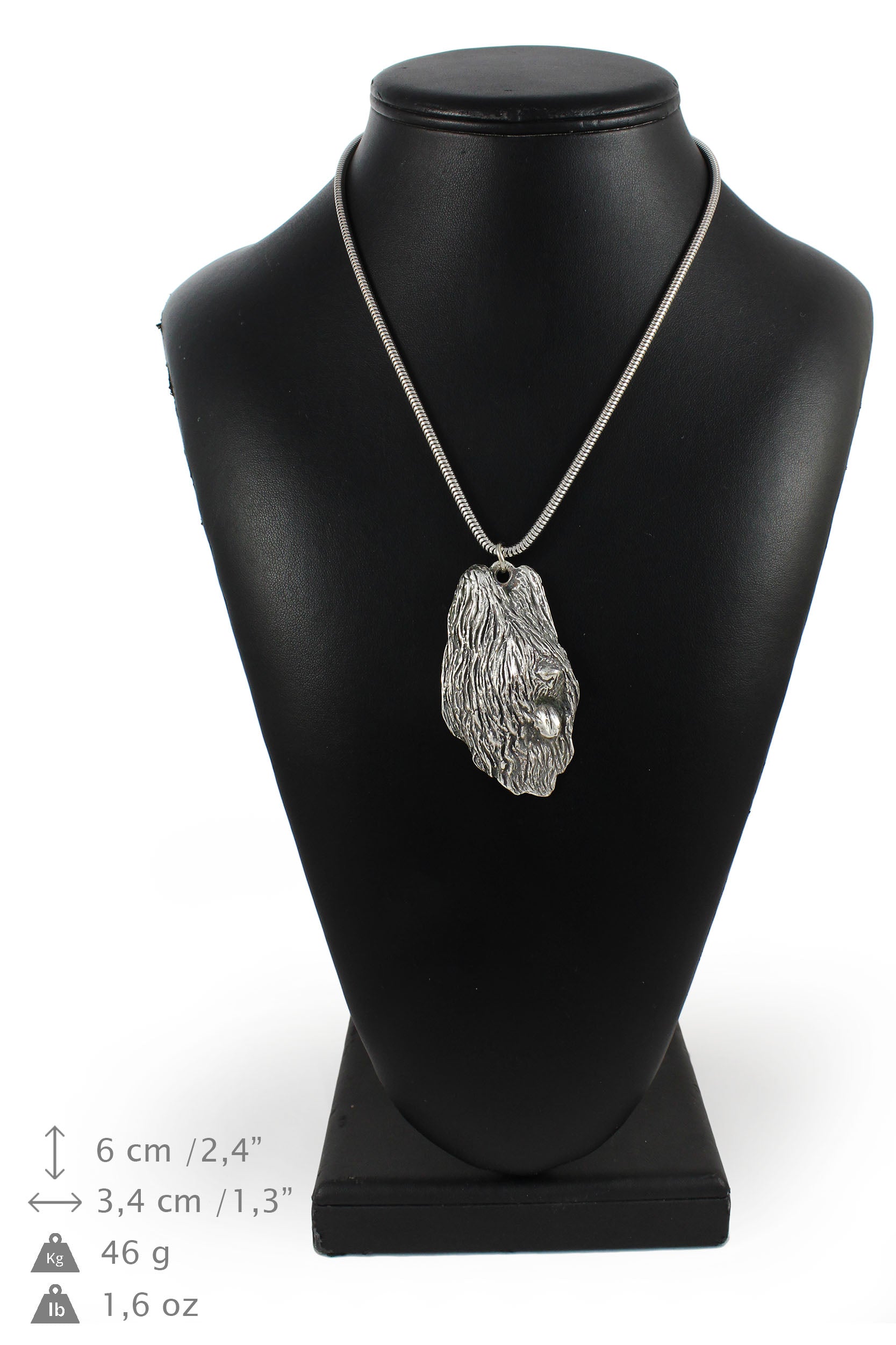 Briard, Berger de Brie I - necklace with a dog, dog pendant on a silver chain, unique jewelry from the Art-Dog brand