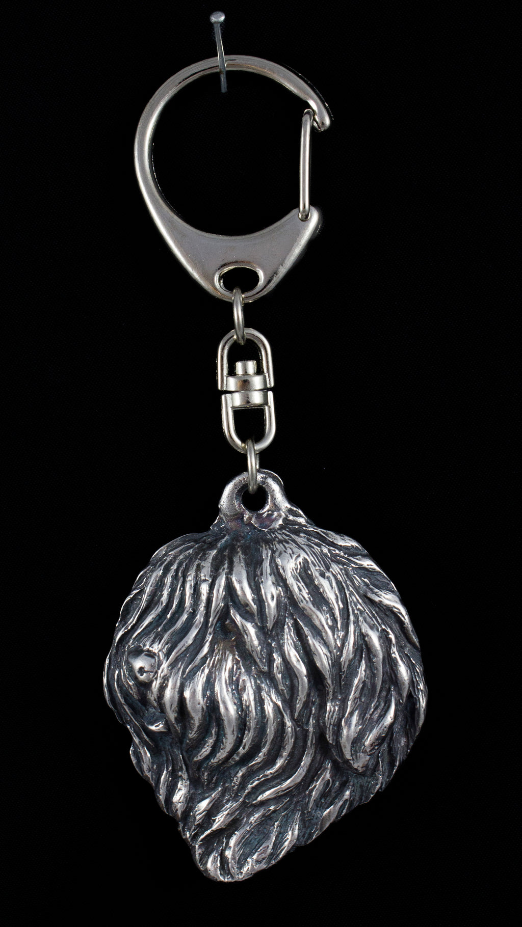 Polish Lowland Sheepdog, PON, Valee Sheepdog - Silver-plated key ring with dog, handbag decoration, backpack pendant by Art-Dog brand