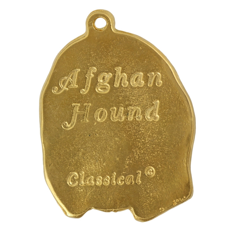 Afghan Hound, Tazi II - Gilded key ring with dog in gift box, handbag decoration, luxury accessory by Art-Dog brand