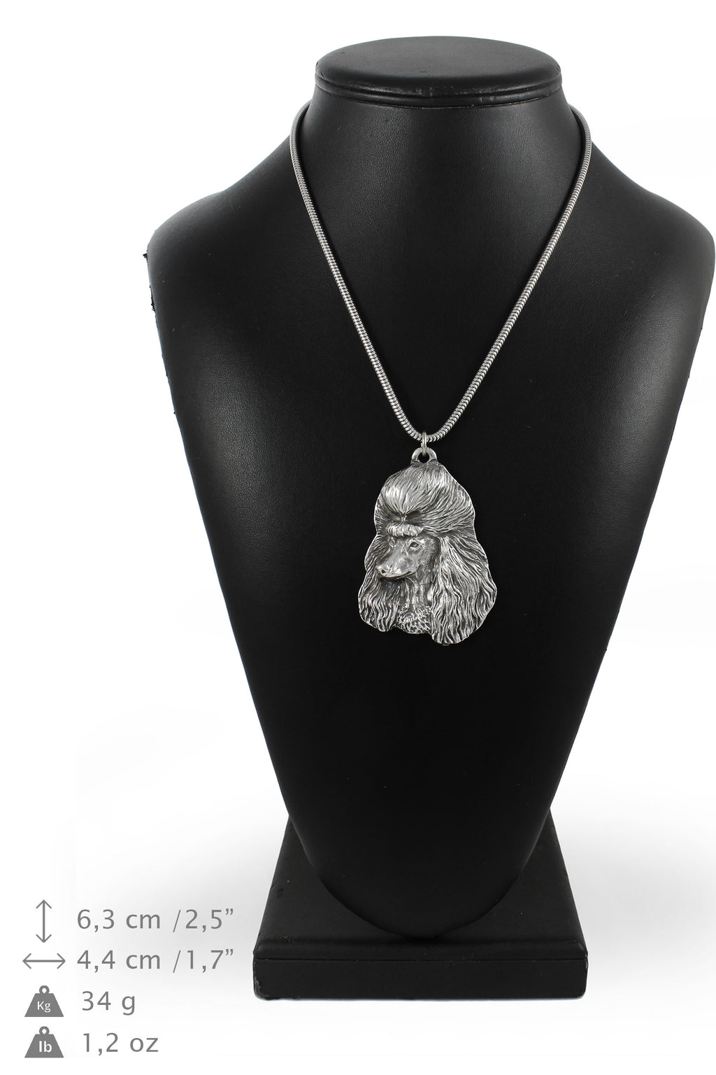Poodle - necklace with a dog, dog pendant on a silver chain, unique jewelry from the Art-Dog brand