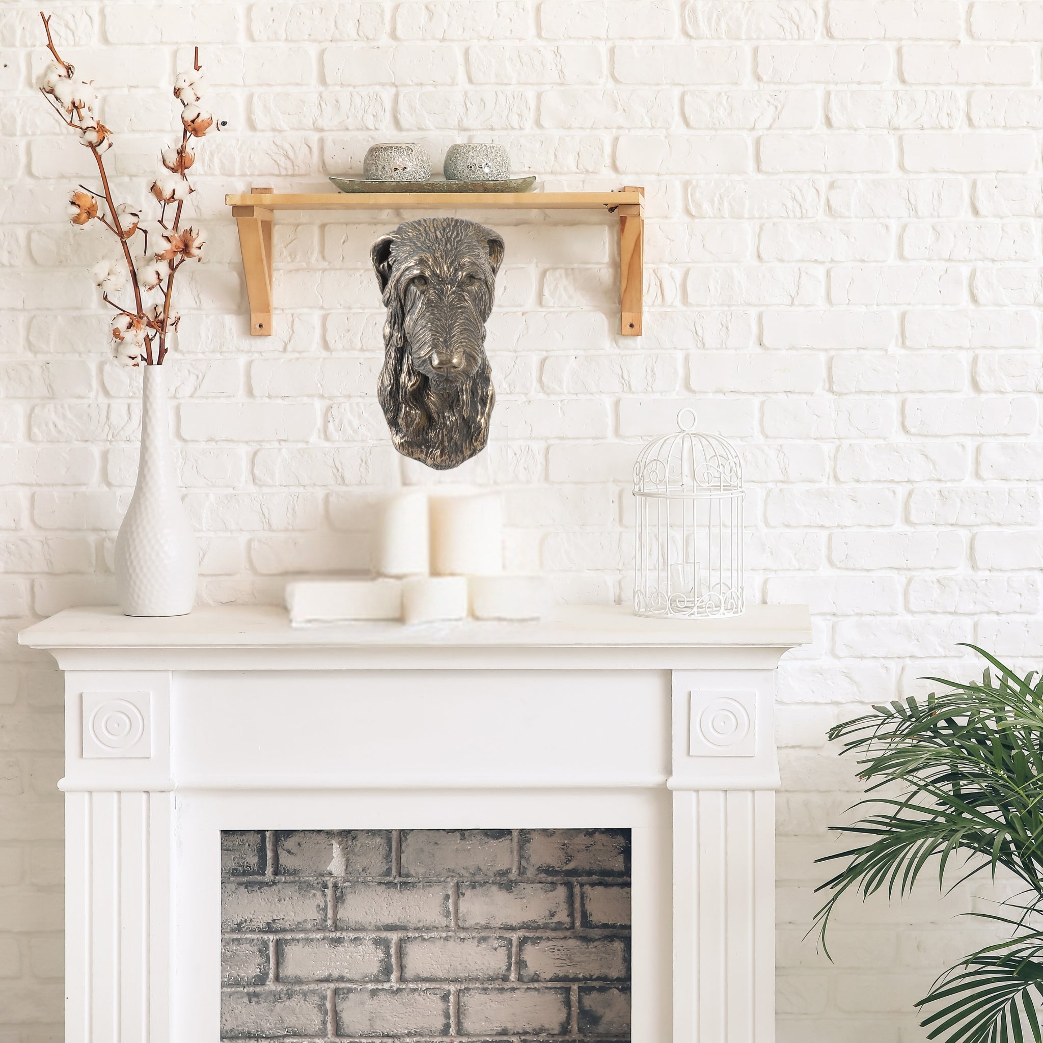 Deerhound, Scottish Deerhound - Dog statue, hanging bust, unique decoration for dog lover by Art-Dog brand