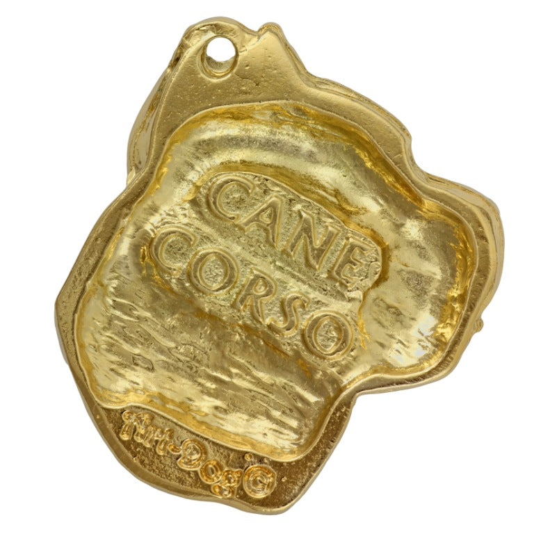 Cane Corso, Italian Cane Corso - Gilded key ring with dog in gift box, handbag decoration, luxury accessory by Art-Dog brand