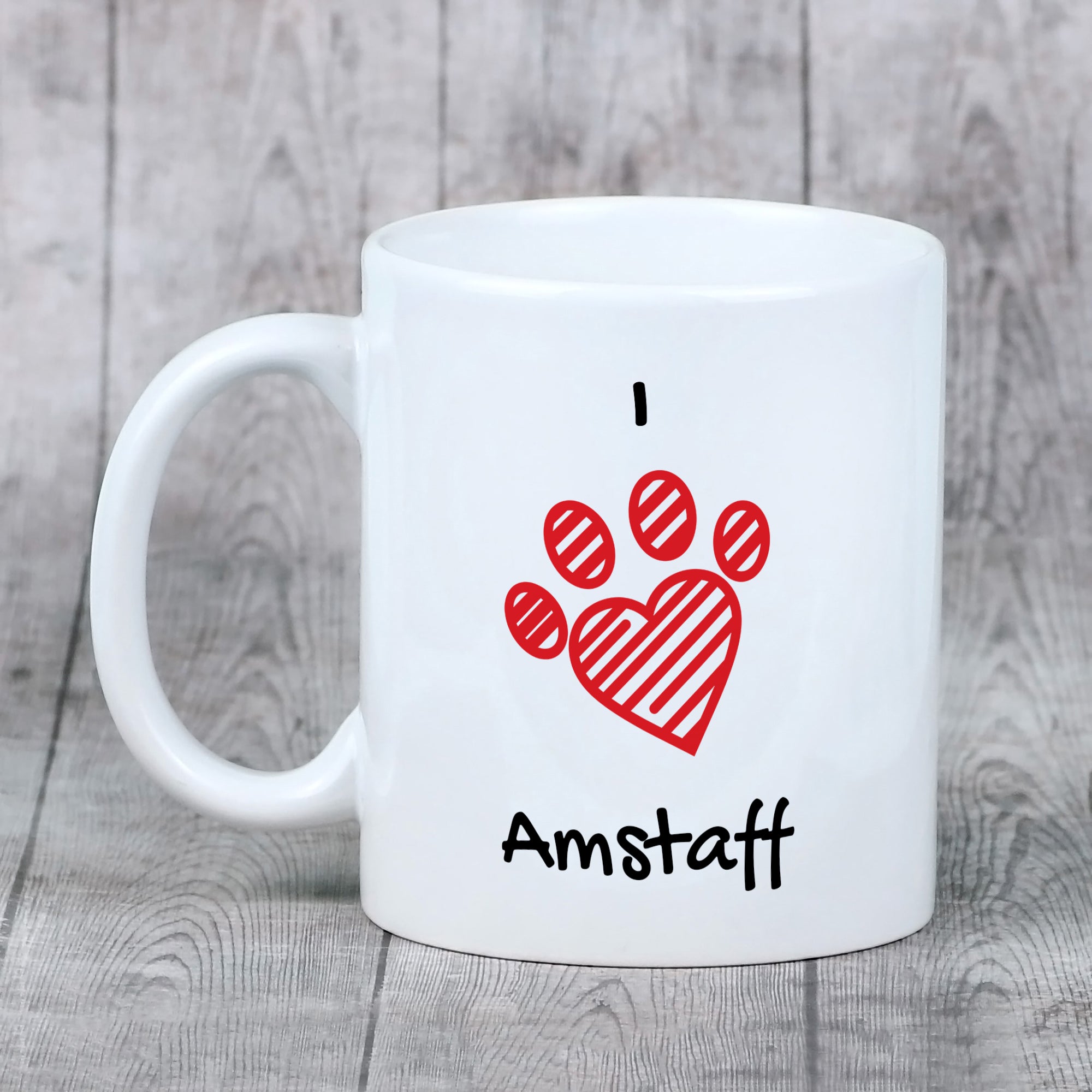 American Staffordshire Terrier, Amstaff - cup with a dog, cute cup with graphics, a gift with your photo from the Art-Dog brand