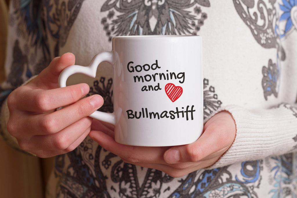 Bullmastiff - cup with a dog, adorable cup with a heart-shaped handle, universal gift from the Art-Dog brand