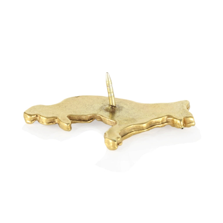 German Shepherd Dog, Alsatian Wolf Dog II - Dog brooch in decorative box, elegant gold-plated pin, Art-Dog brand jacket pin