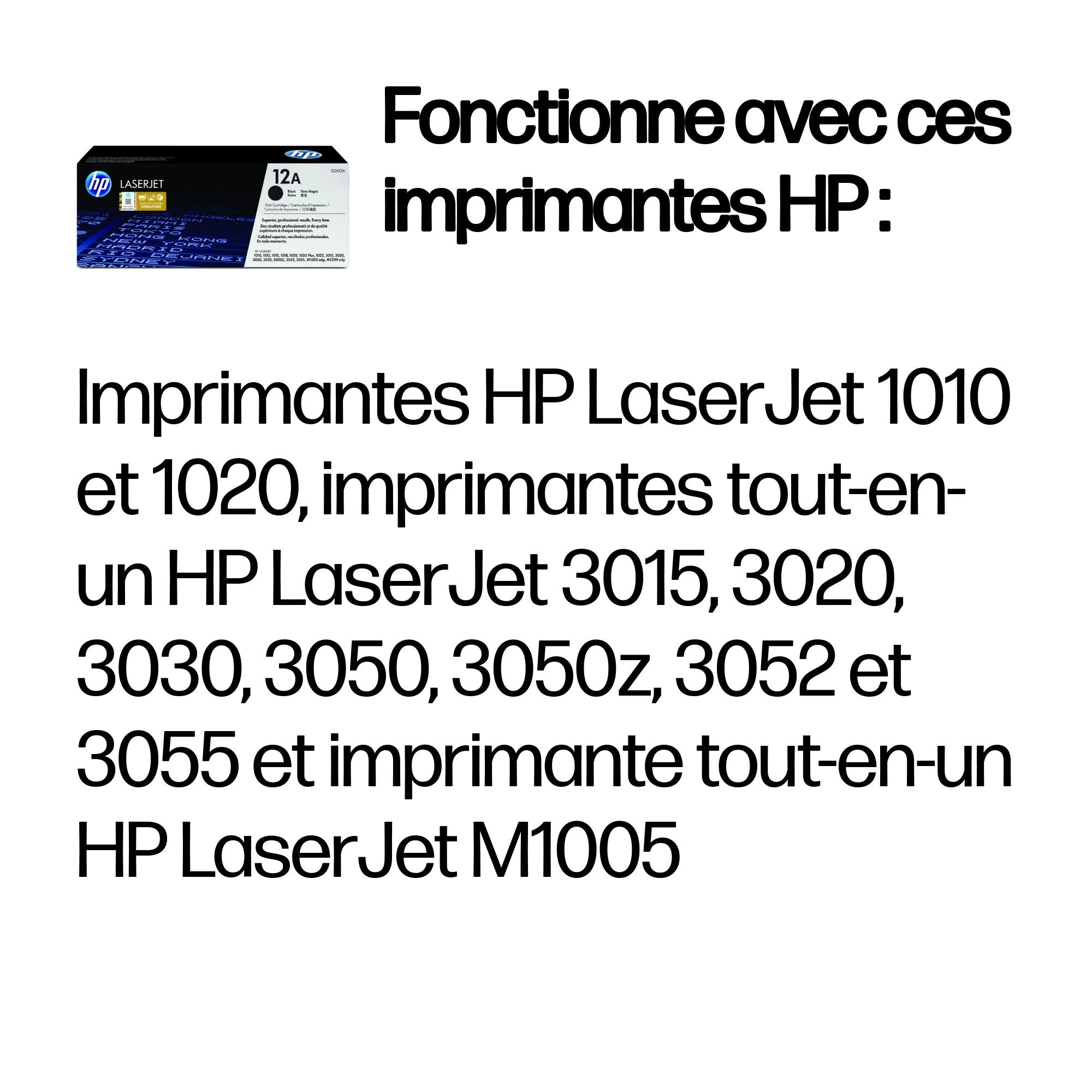 HP 12A toner LaserJet noir authentique