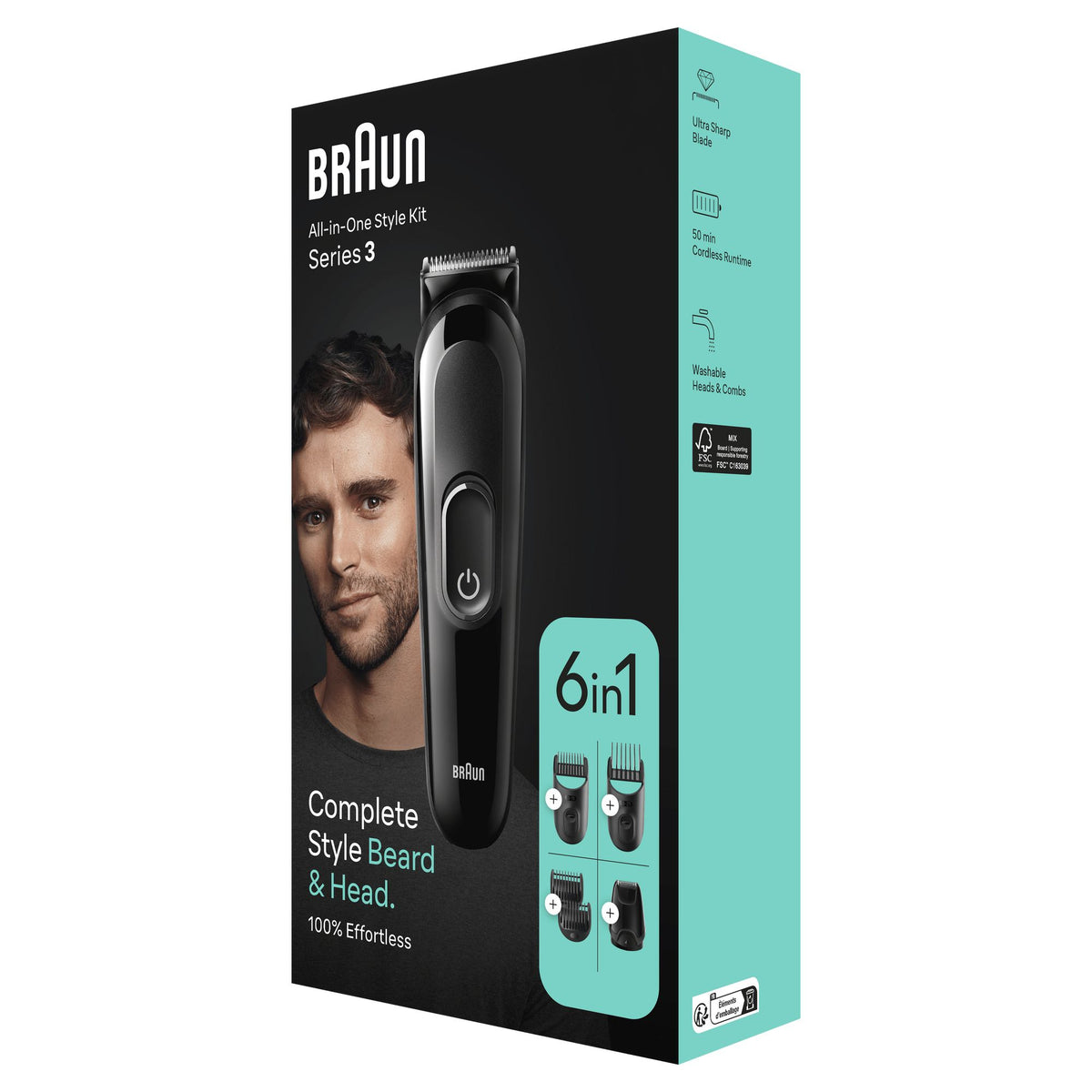 Braun MGK3410 Tondeuse Tout-en-un Series 3, Noir