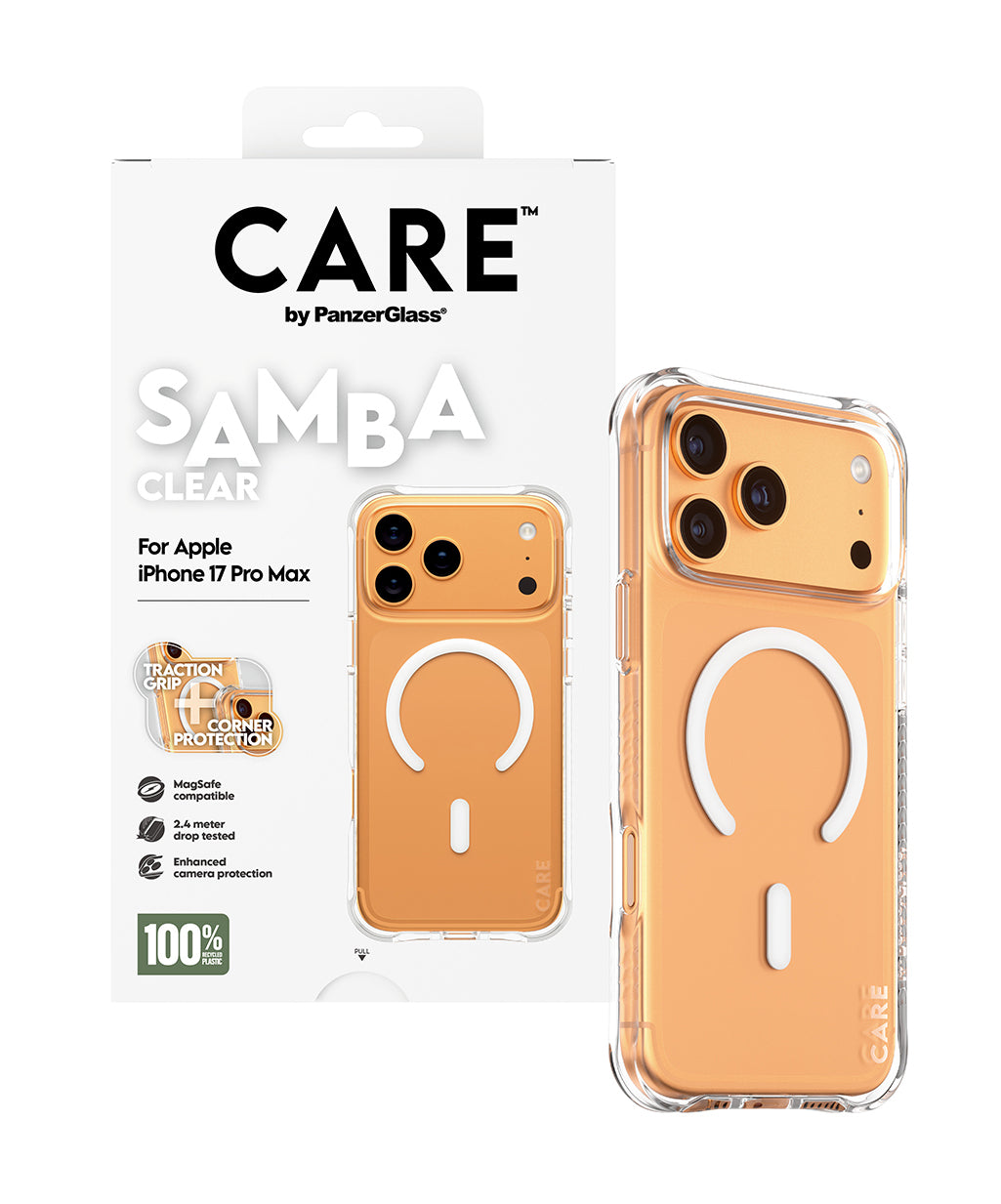 PanzerGlass CARE™ by ® Samba Case Transparent w. White MagSafe iPhone 17 Pro Max coque de protection pour téléphones portables Housse - vue 5