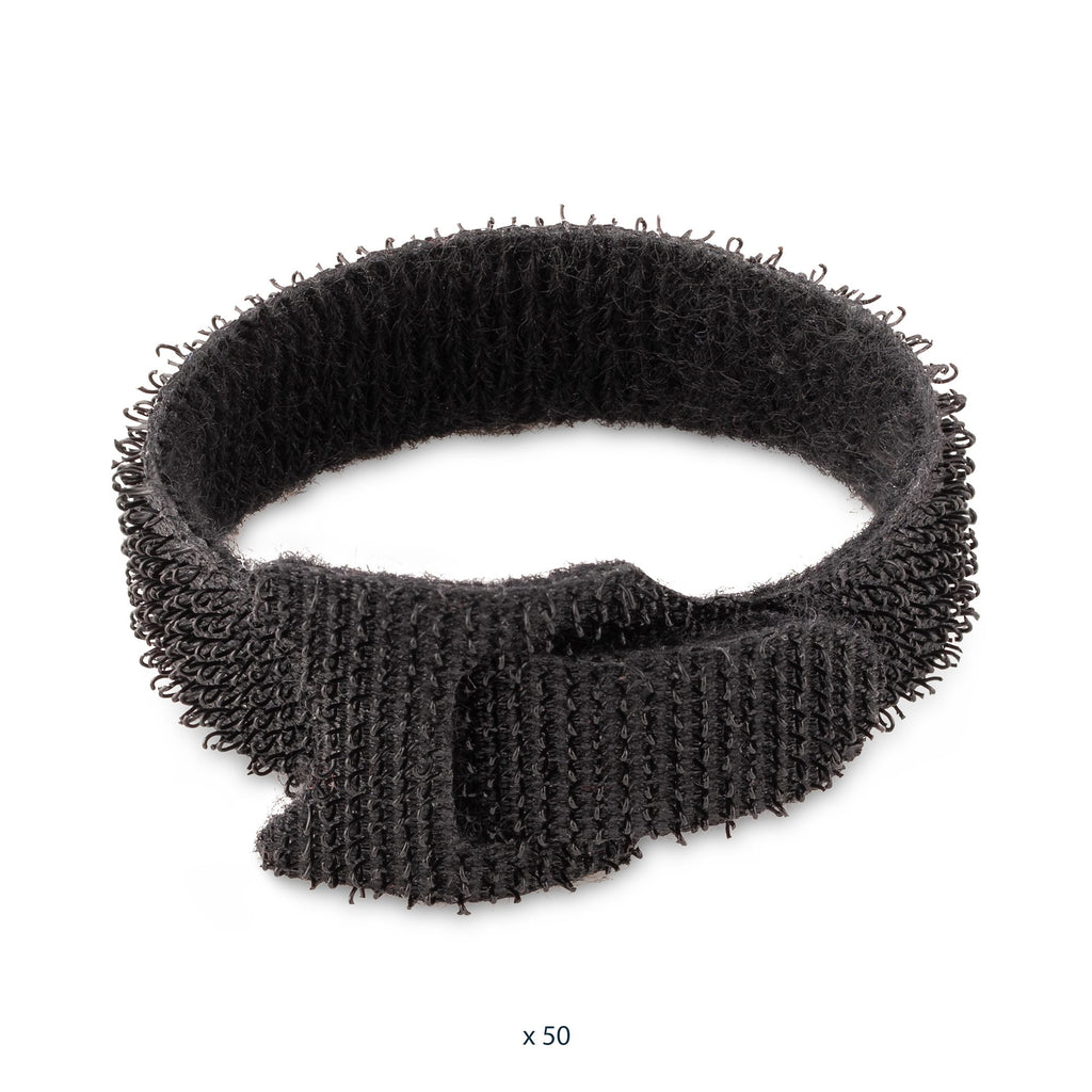StarTech.com Attaches de Câbles Auto-Agrippantes 15cm, Lot de 50, Noir, Réutilisables et Adhésives