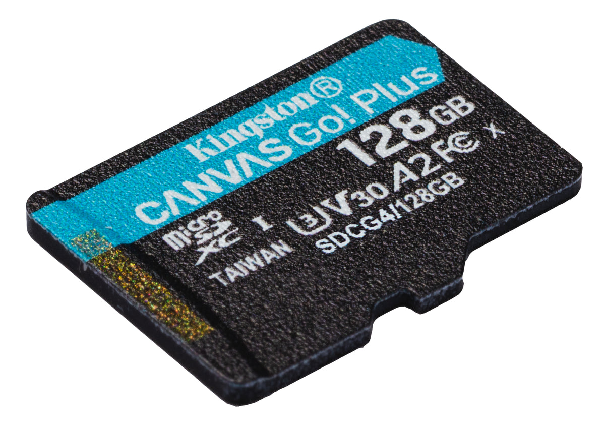 Kingston Technology Carte microSDXC Canvas Go Plus Gen4 200R A2 U3 de 128 Go, pack unique sans ADP