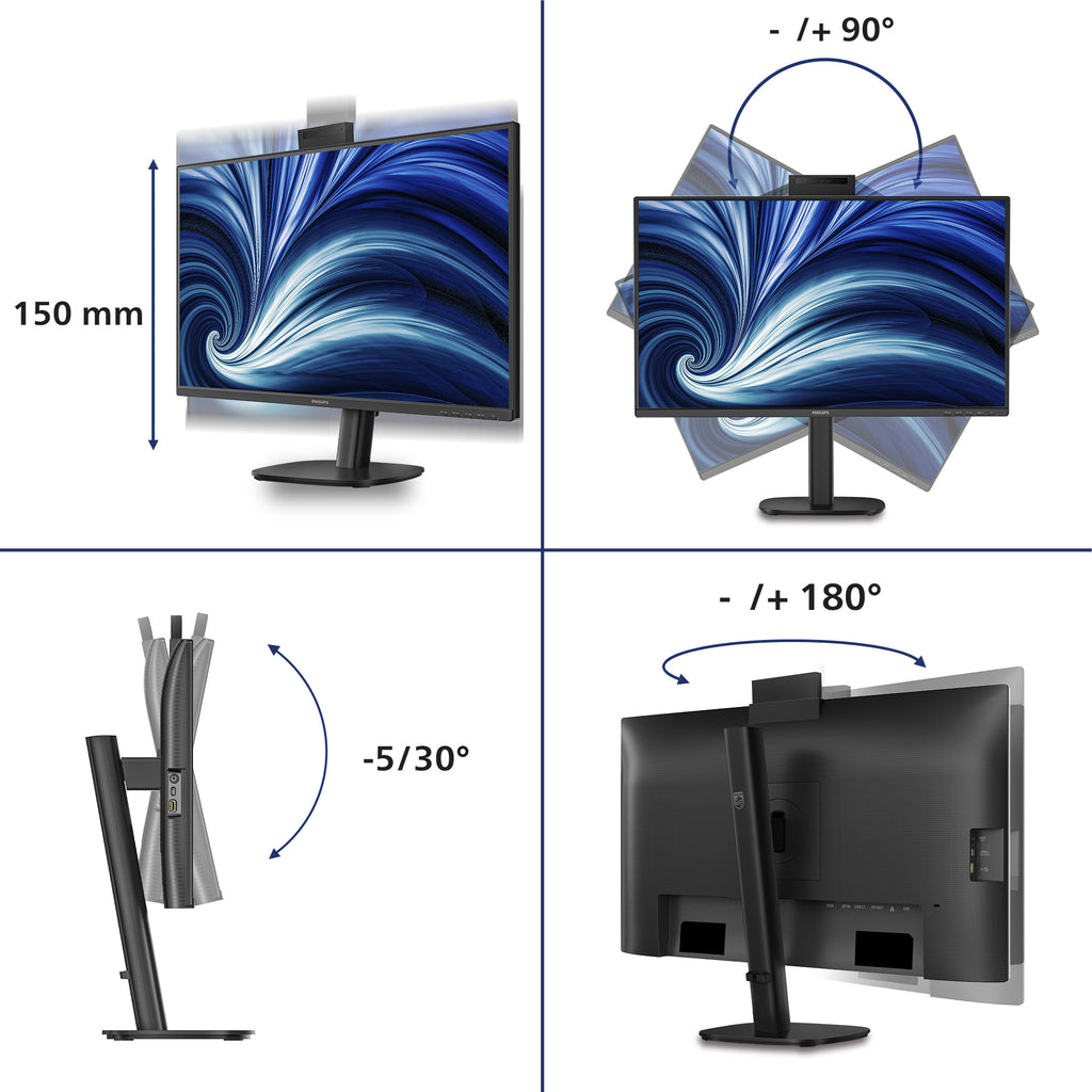 Philips 3000 series 27B2U3601H/00 écran plat de PC 68,6 cm (27") 2560 x 1440 pixels Quad HD LCD Noir - vue 3
