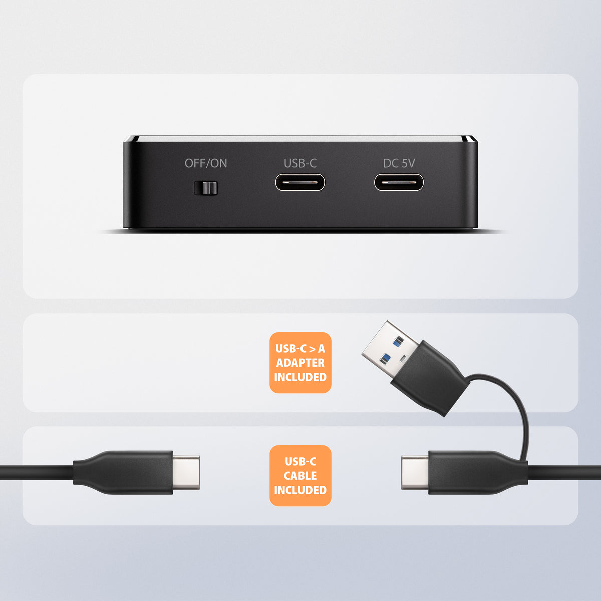 Axagon ADSA-M2C11 Station d'accueil de disques de stockage USB 3.2 Gen 2 (3.1 Gen 2) Type-C Noir - vue 7