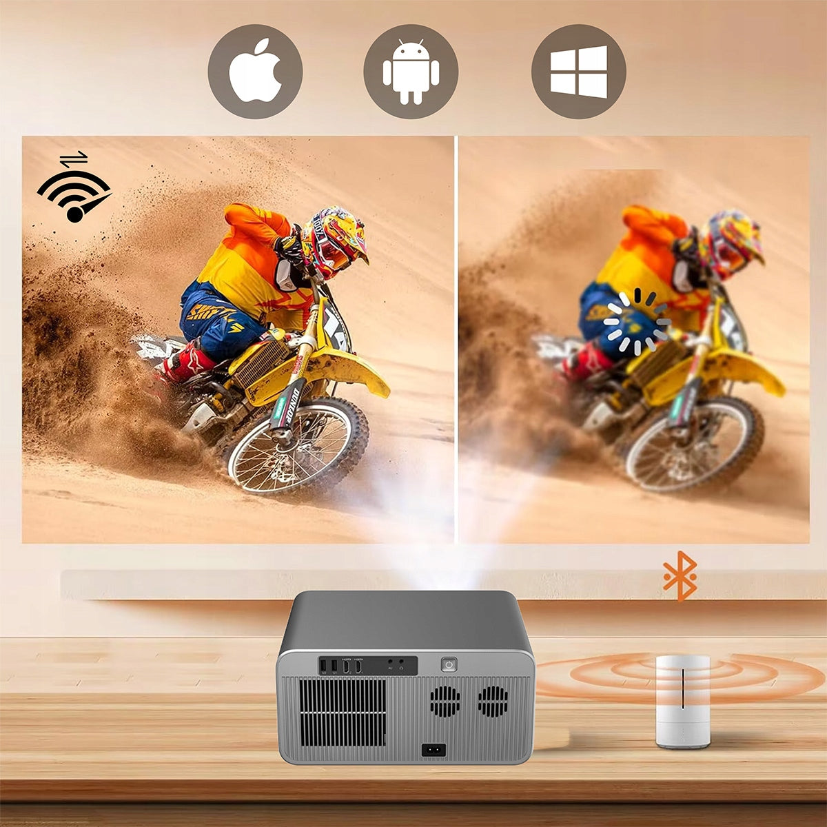 Projecteur Android Google TV FULL HD 4K 39 000 lm WiFi portable SMART Zenwire G60