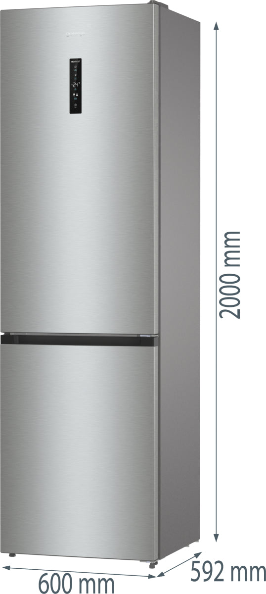 Gorenje G600 NRK620CA2XL4 Pose libre 331 L Gris, Acier inoxydable, Gris foncé