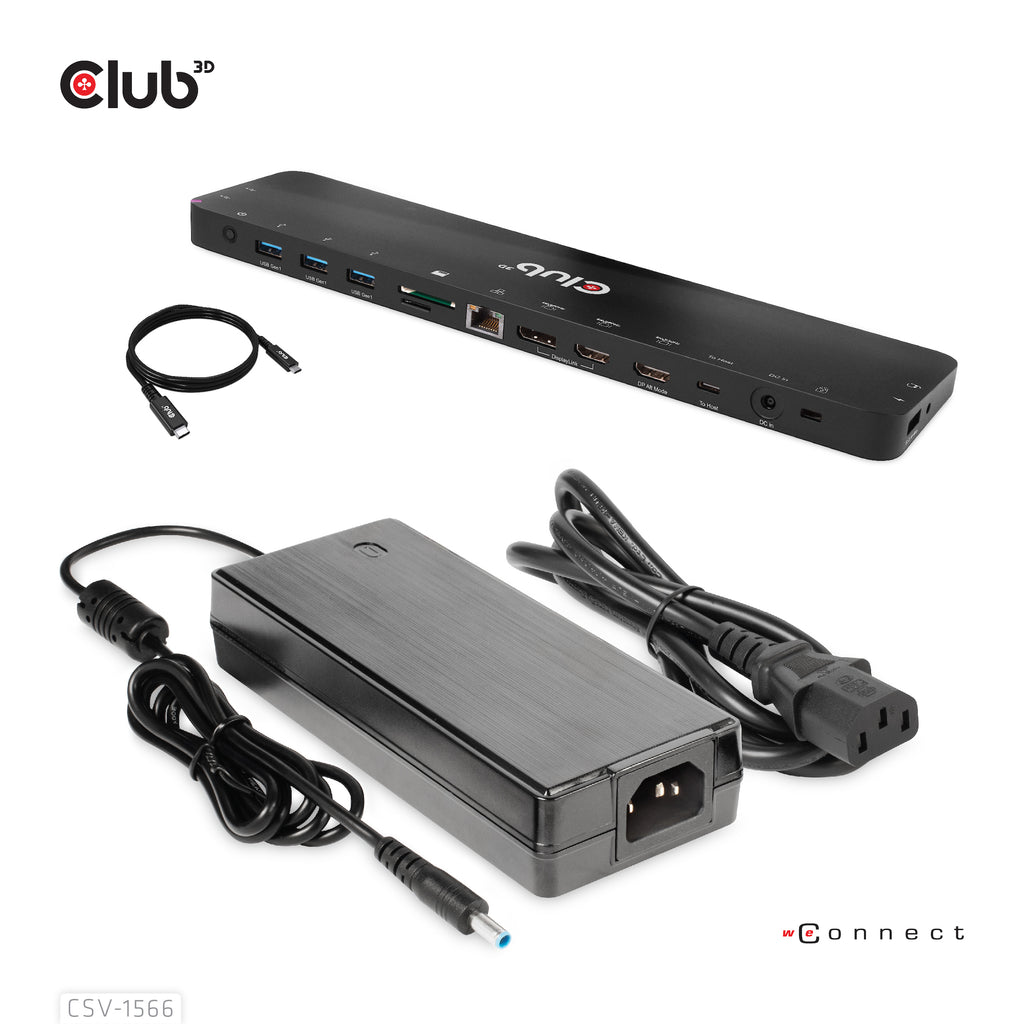 CLUB3D CSV-1566 Station d'accueil USB 3.2 Gen 1 Type-C, Noir