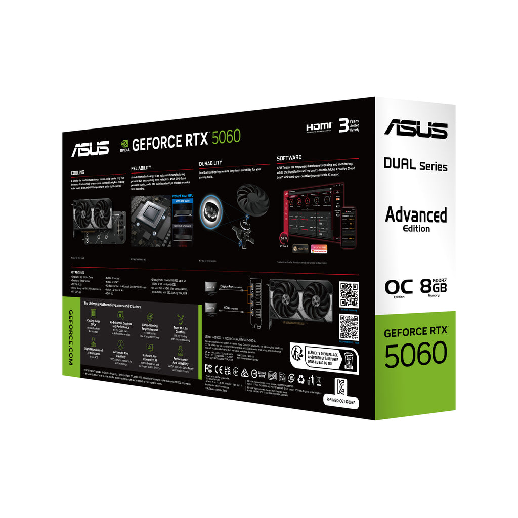 ASUS Dual -RTX5060-O8G-A NVIDIA GeForce RTX 5060 8 Go GDDR7