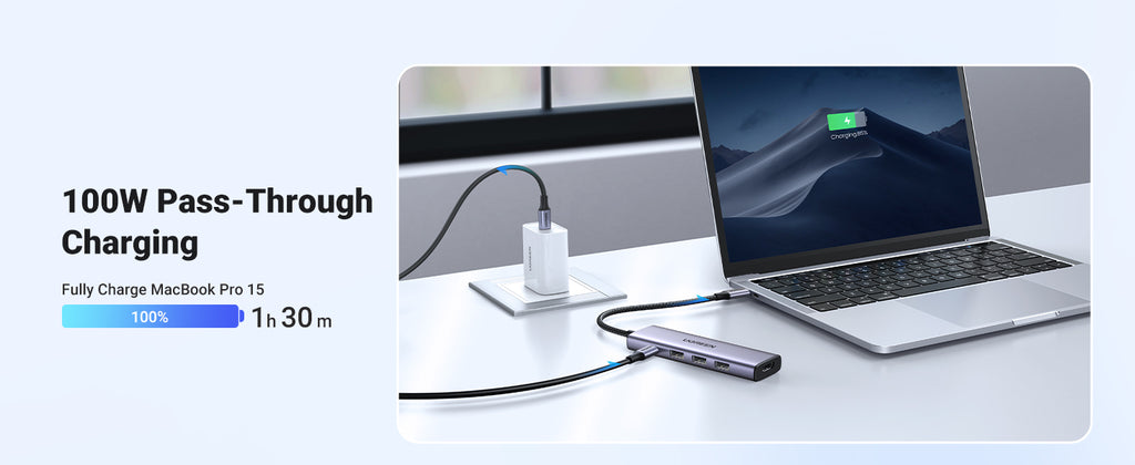 Ugreen 20956A hub & concentrateur USB Type-C 5000 Mbit/s Argent