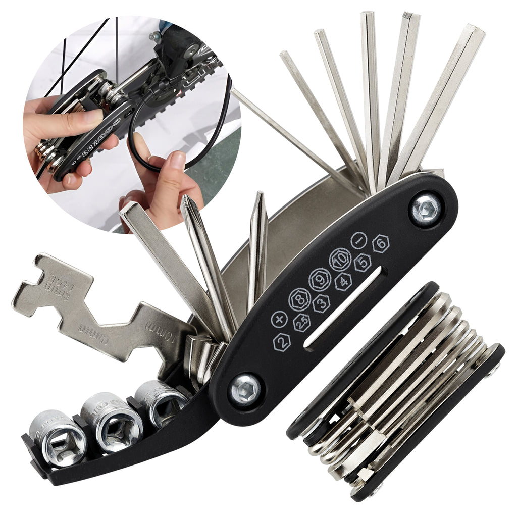 ZESTAW KLUCZY NARZĘDZI ROWEROWYCH MULTITOOL 16w1