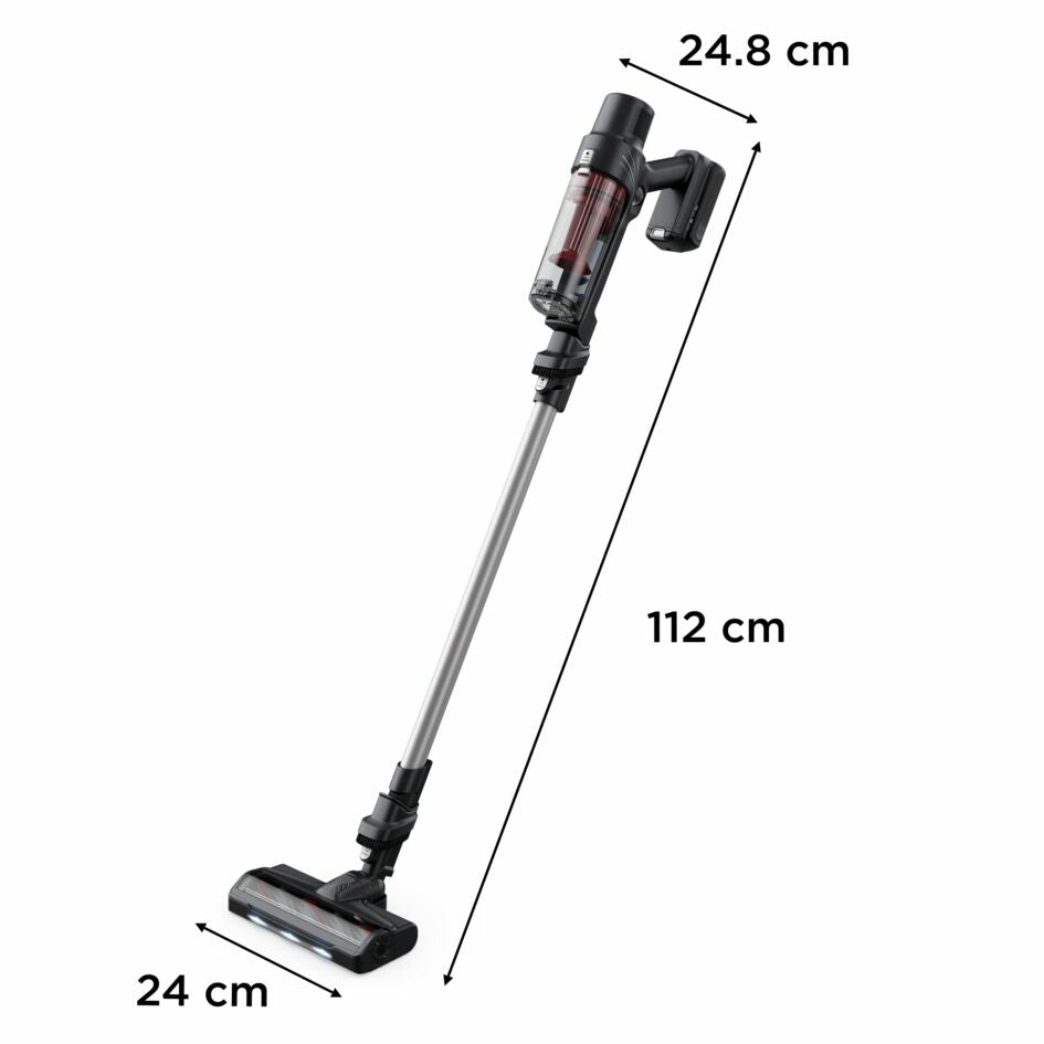 Rowenta RH6A71 Aspirateur-balai 2 en 1 Batterie Sec Sans sac Aluminium, Rouge