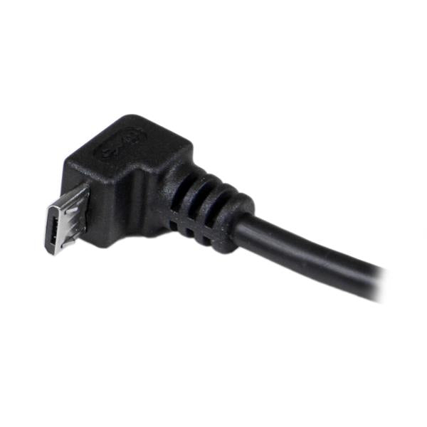 StarTech.com Câble Micro USB 2 m - USB A vers Micro B coudé 90° vers le bas