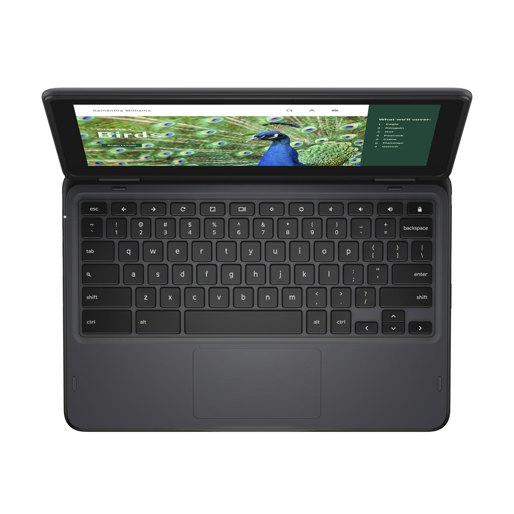 DELL Chromebook 3120 2-in-1, Intel N100, 11.6" Écran Tactile HD, 4 Go LPDDR5, 64 Go eMMC, Wi-Fi 6, ChromeOS, Noir