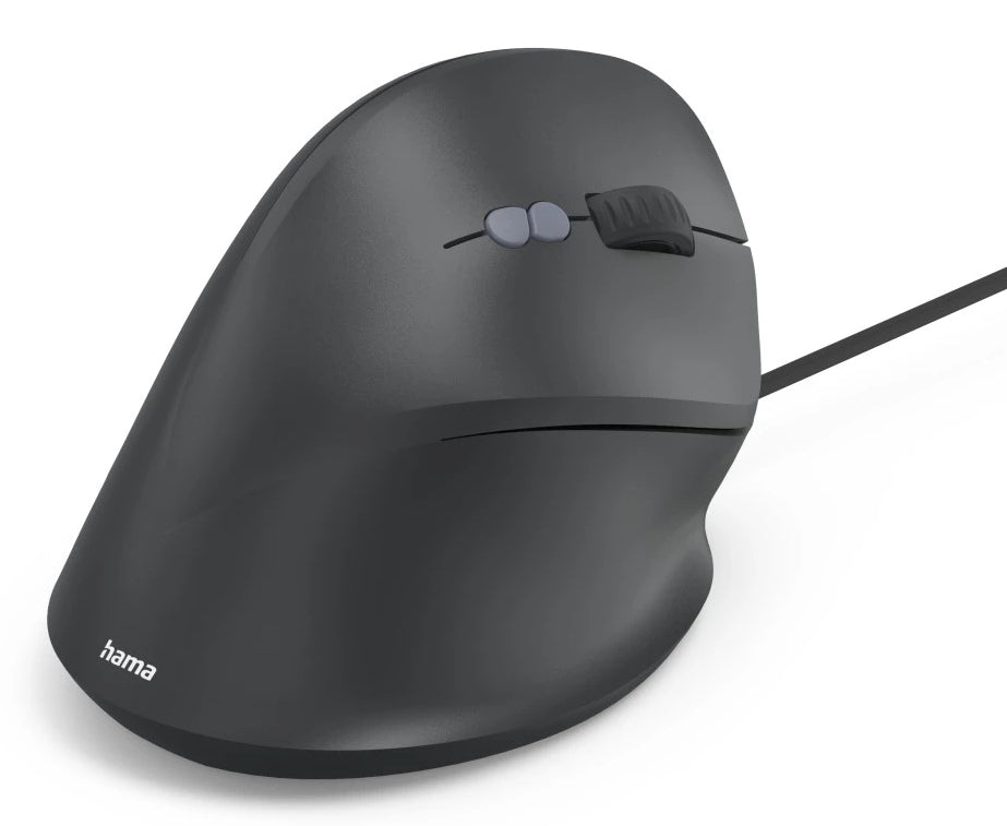 Hama ECM-500R Souris de Bureau Optique pour Droitier, USB Type-A, 1800 DPI, Noir