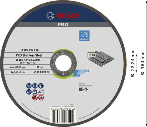 Bosch Bosch Disque à tronçonner aggloméré PRO Stainless Steel
