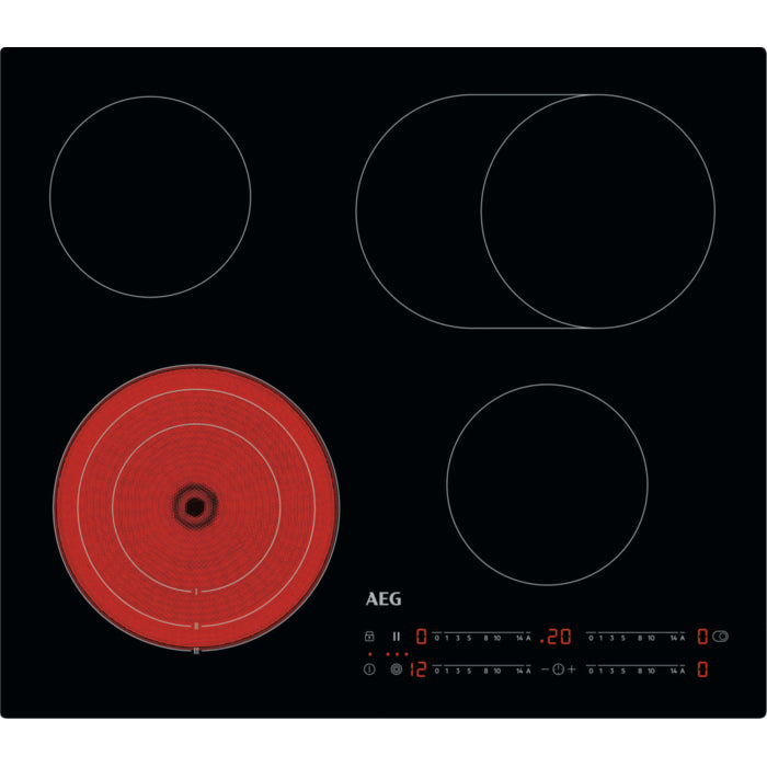 AEG TO64RA07CB Noir Intégré 60 cm Céramique 4 zone(s)