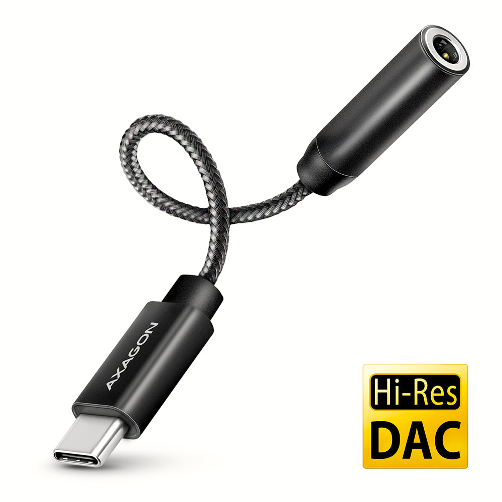 Axagon ADA-HC câble audio 0,1 m 3,5mm USB Type-C Noir