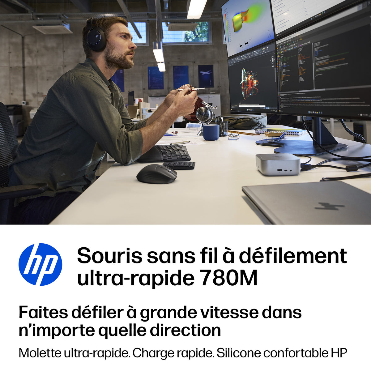 HP B8YX3AA#ABB souris Maison Droitier Bluetooth + USB Type-C 6000 DPI - vue 5