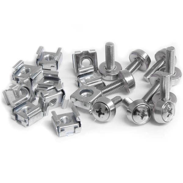 StarTech.com Kit de Fixation pour Rack 19" et 10", 50 Vis M5 12mm, Écrous Cage à Trou Carré et Outil de Montage, Argent