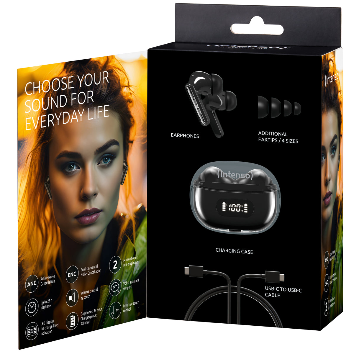 Intenso Buds Earphone Plus T310AE Black TWS earbuds Hovedtelefoner Sort