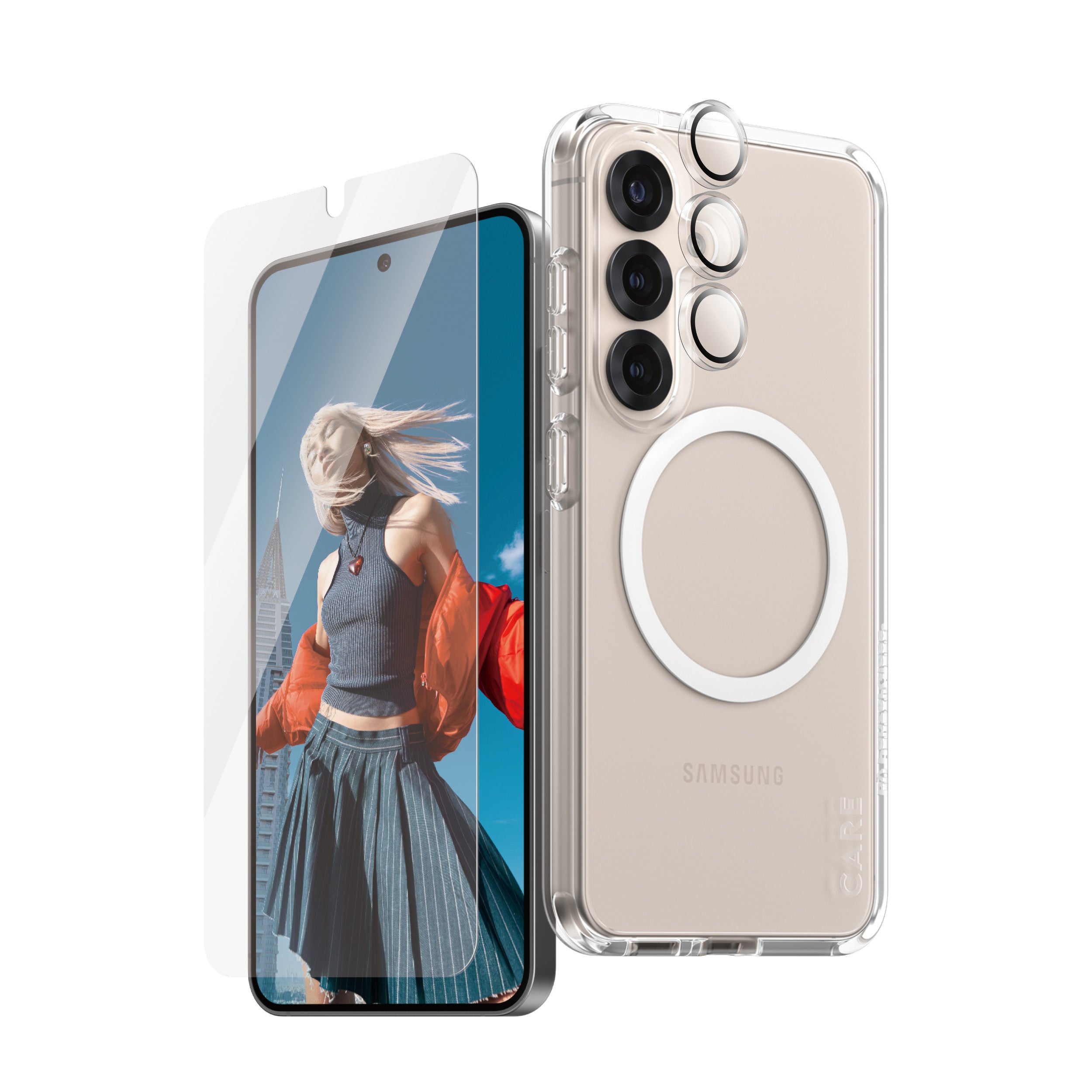 PanzerGlass PanzerGlass ® | CARE by ® Flagship 3-in-1 Bundle Samsung Galaxy S25 Protection d'écran transparent 1 pièce(s)