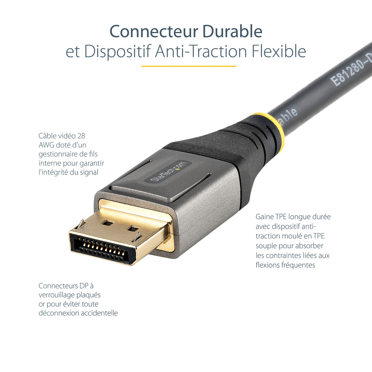 StarTech.com Câble DisplayPort 1.4 Certifié VESA 5m, 8K 60Hz HDR10, 4K 120Hz, M/M