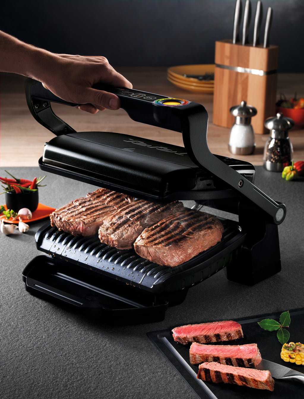Tefal OptiGrill+ GC712D34 Grill Sølv - vue 4