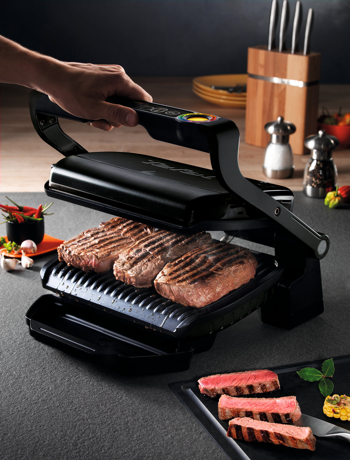Tefal OptiGrill+ GC712D34 Grill Sølv - vue 4